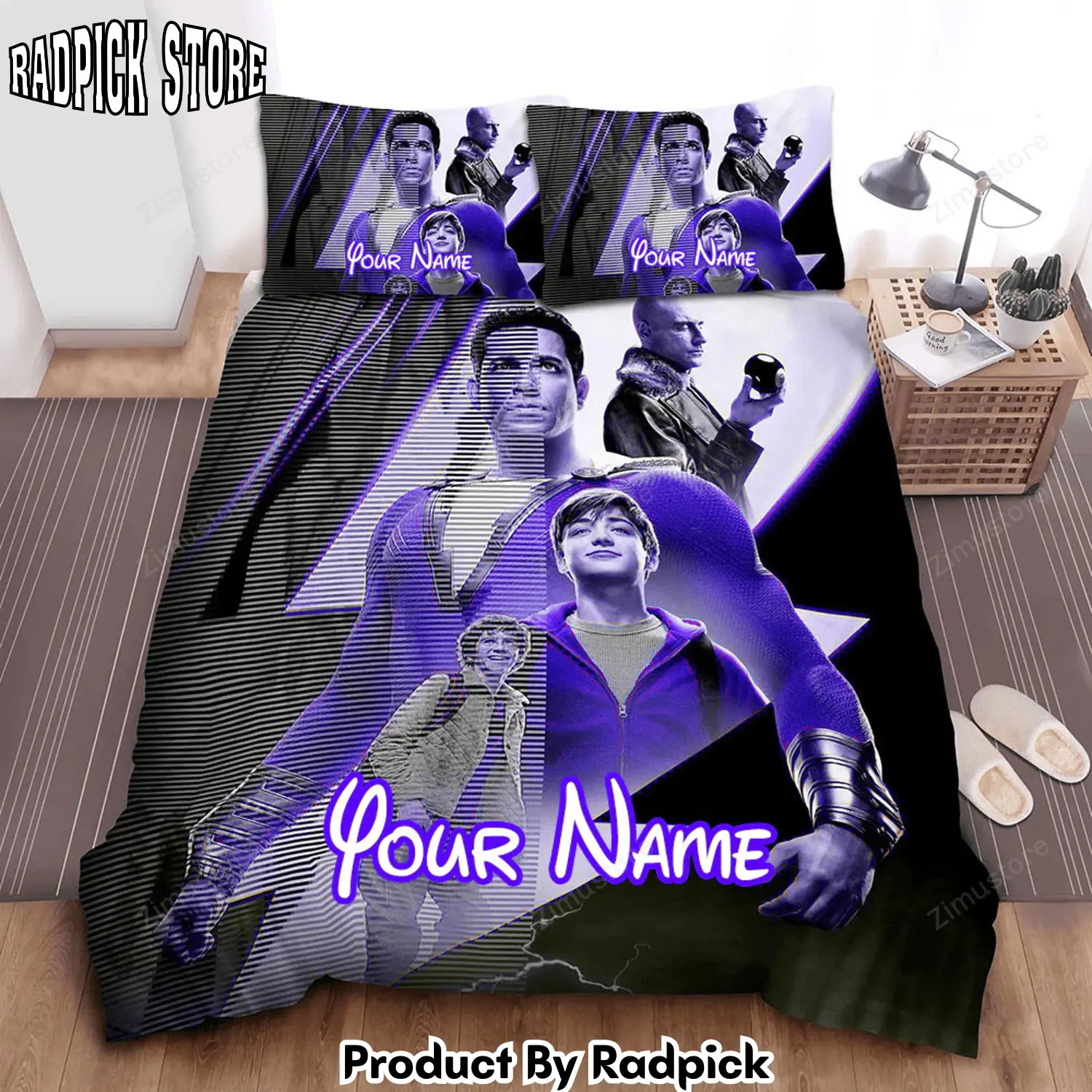 Radpick shazam poster bed sheets spread comforter duvet cover personalized name bedding sets rp3272339